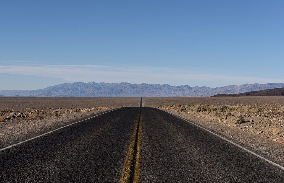 desert, straight highway, landscape