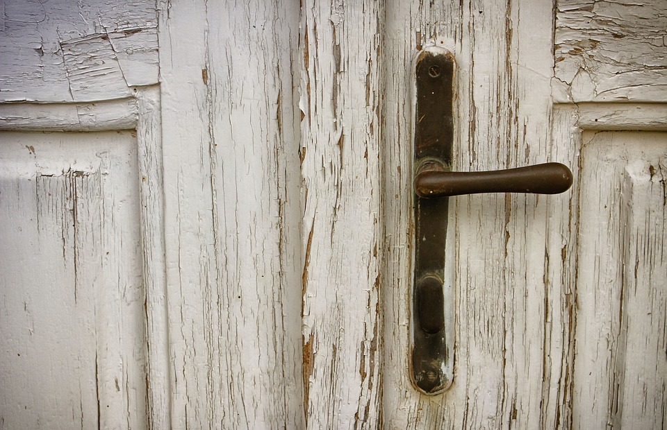 door, wood, door knob