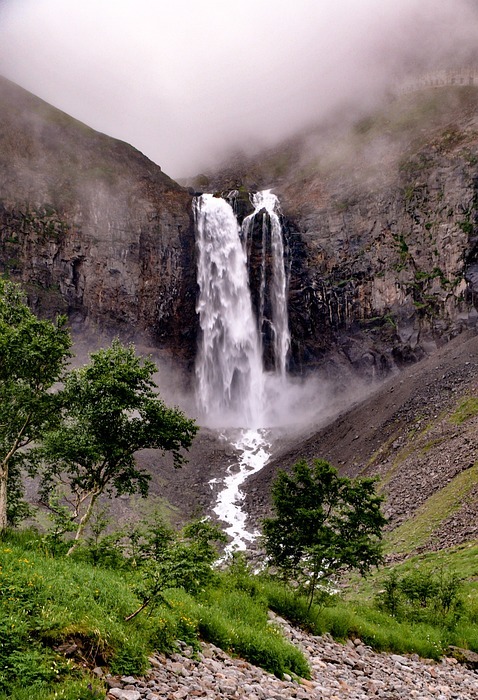 waterfall, fall, natural
