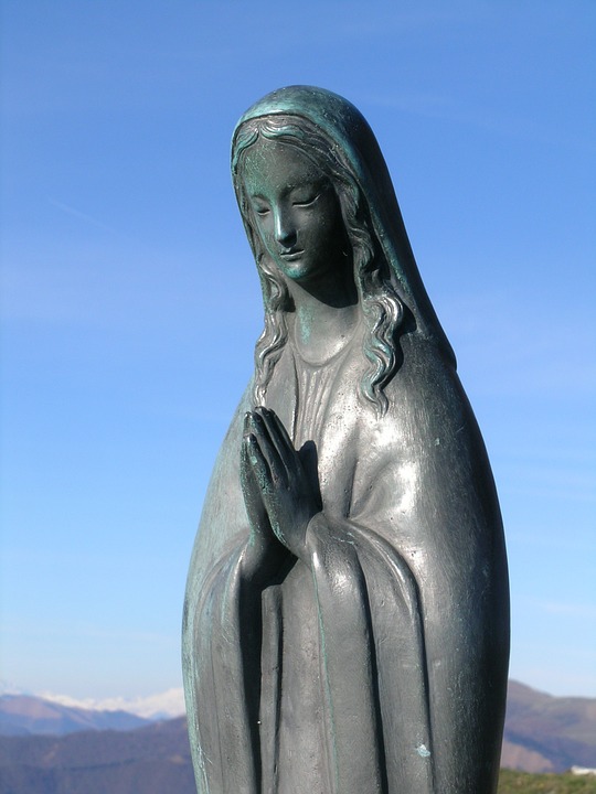 statue, madonna, prayer