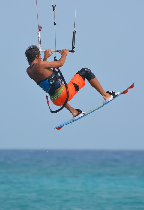 surf, kite surfing, man