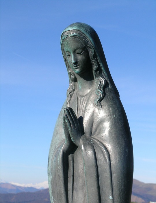 statue, madonna, prayer