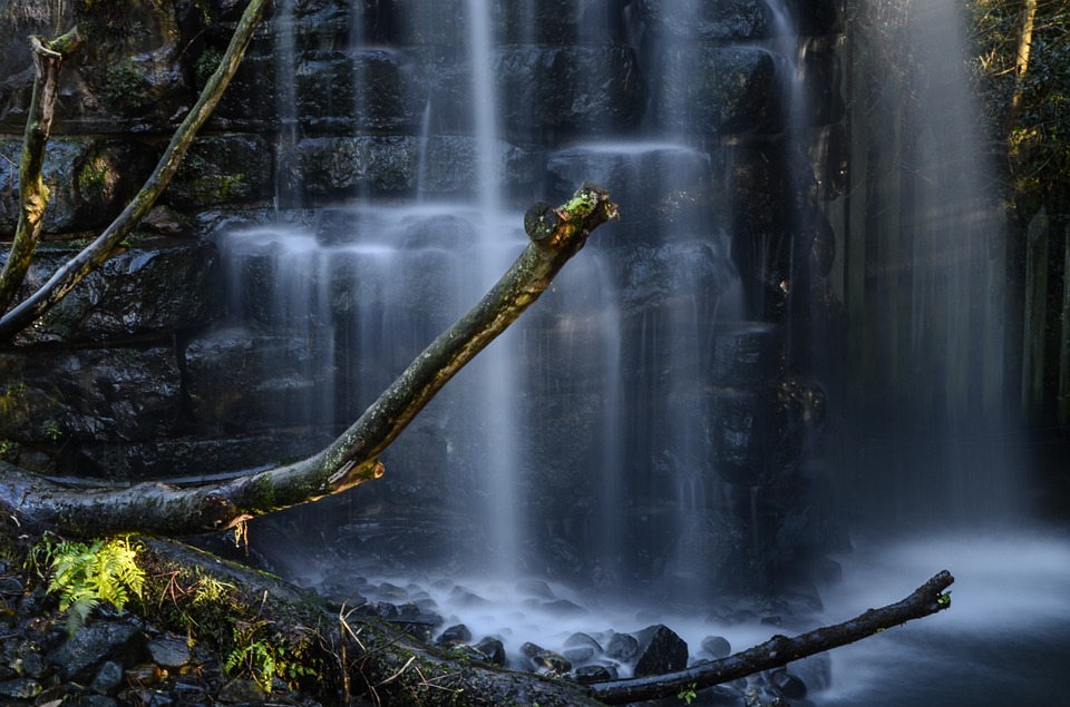 waterfall, exposure, park