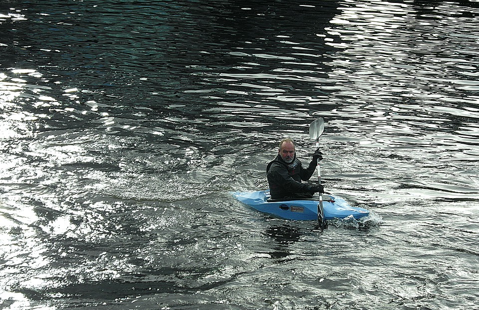 kayak single, rower, water