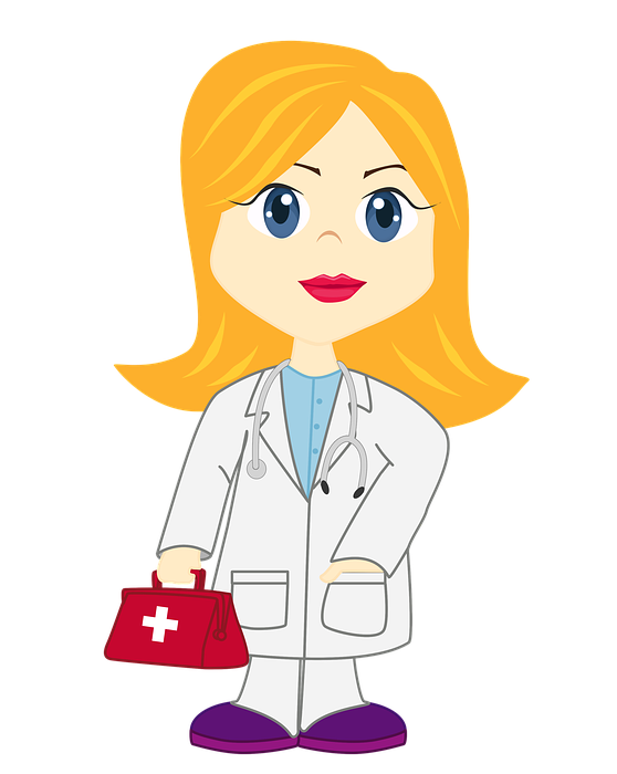 illustration, nice, girl doctor