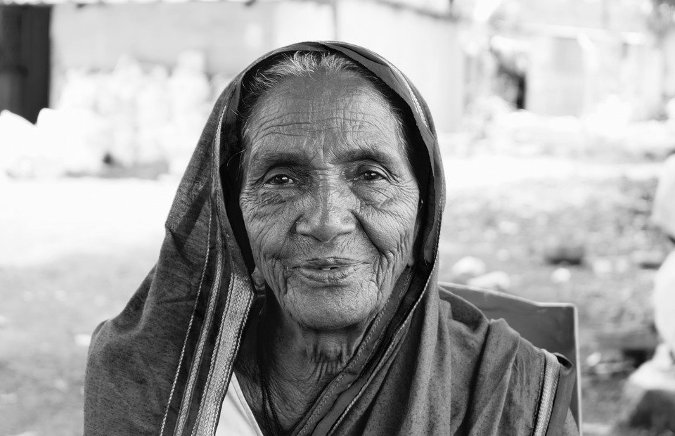 people, old indian woman, eyes