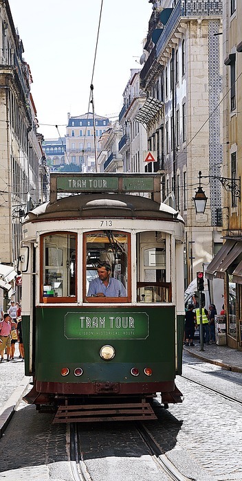 lisbon, tram, vintage