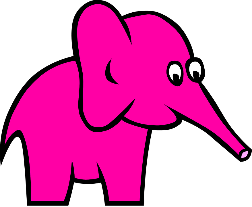 elephant, animal, pink