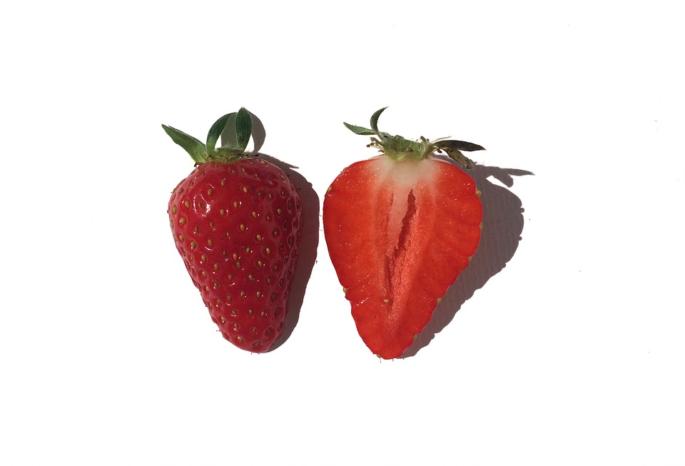 fruit, strawberry, red