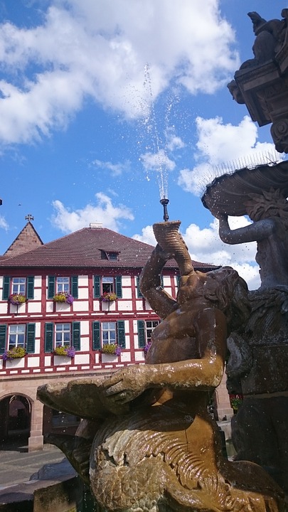 schwabach, fountain, water