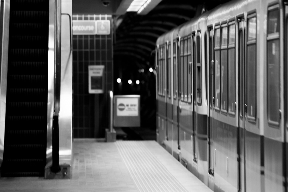 subway, station, train