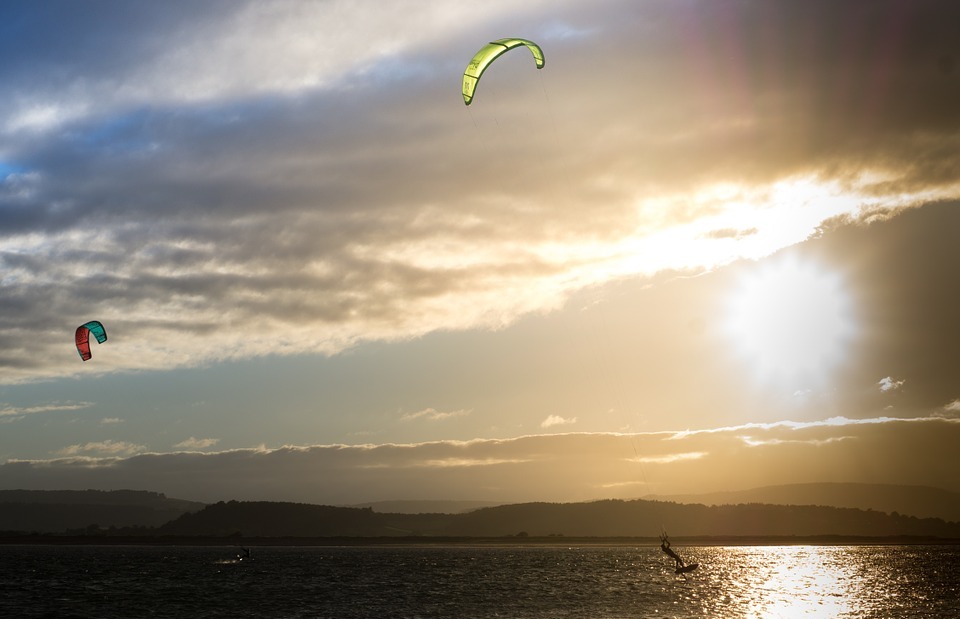 kite surfing, kite, exmouth