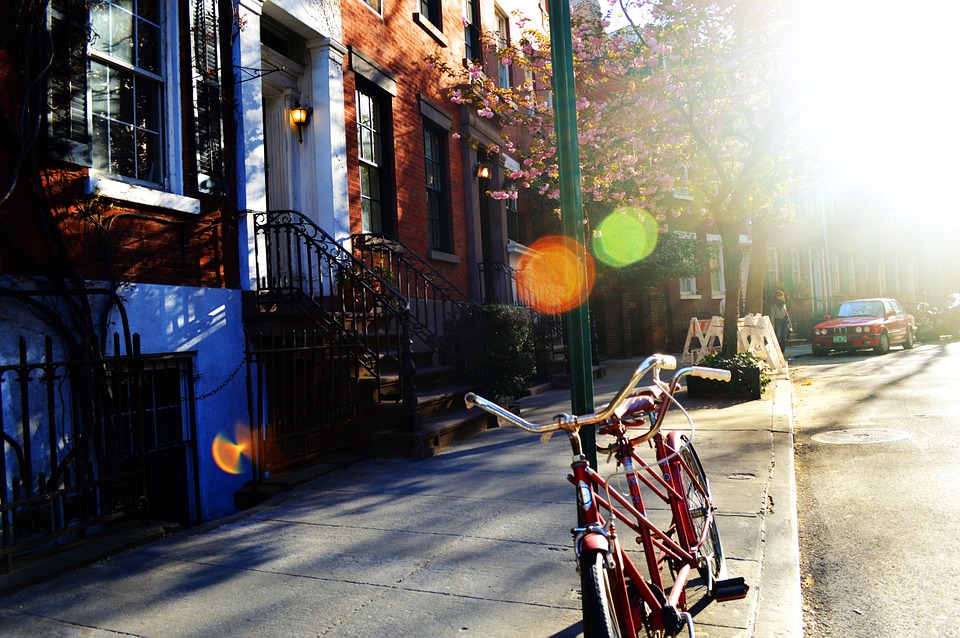 bike, street, neighborhood
