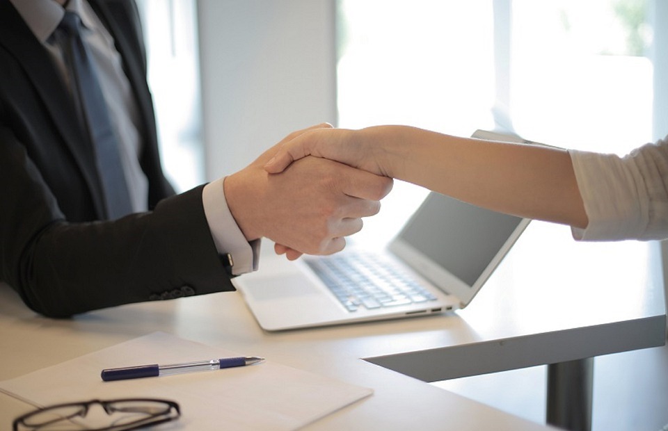 business deal, job interview, handshake