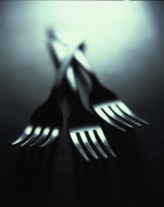 forks, cutlery, dishes