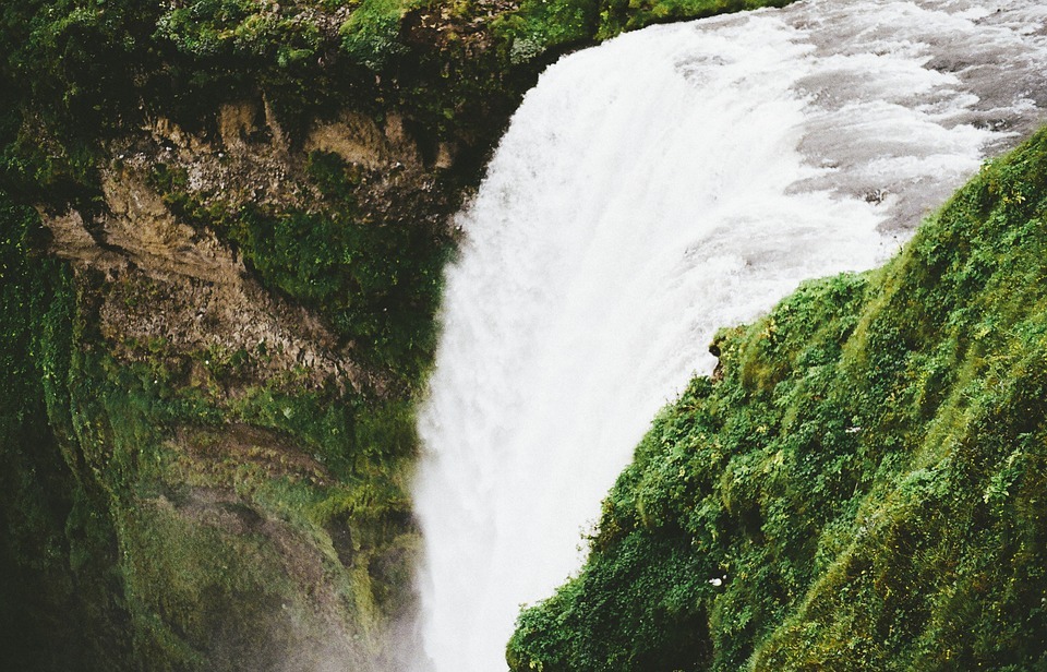 the natural waterfall. brook  .