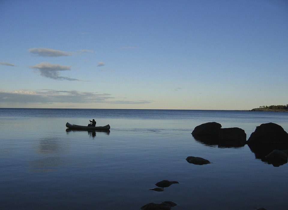 kayak, reflection, canoe