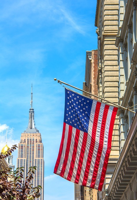 empire state, nyc, flag