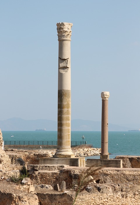 tunisia, pillars, columns