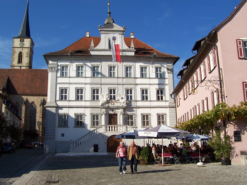 town hall, iphofen, franconian wine country