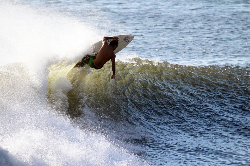 surfer, wave, riding