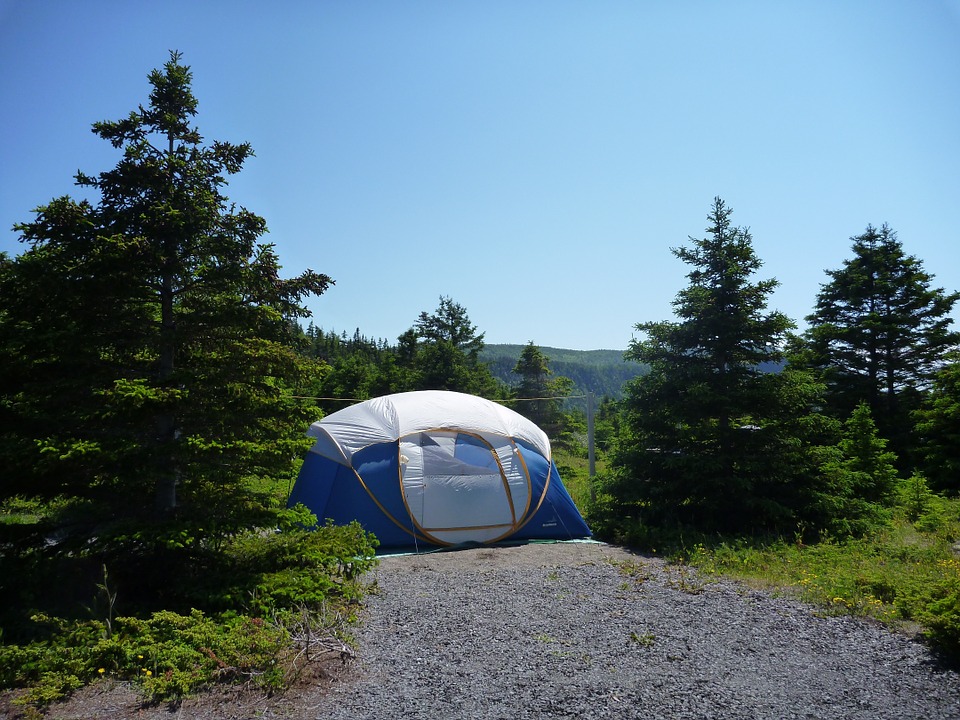 camping, tent, landscape