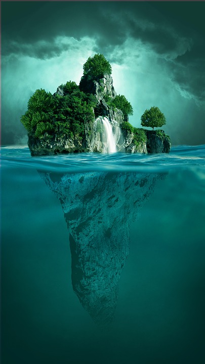 island, sea, underwater