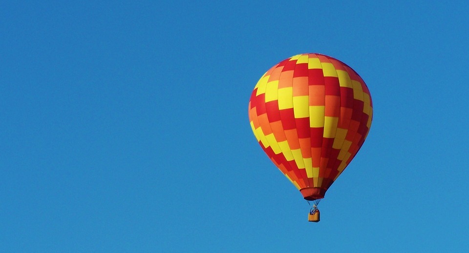 hot air balloon, blue sky, fun