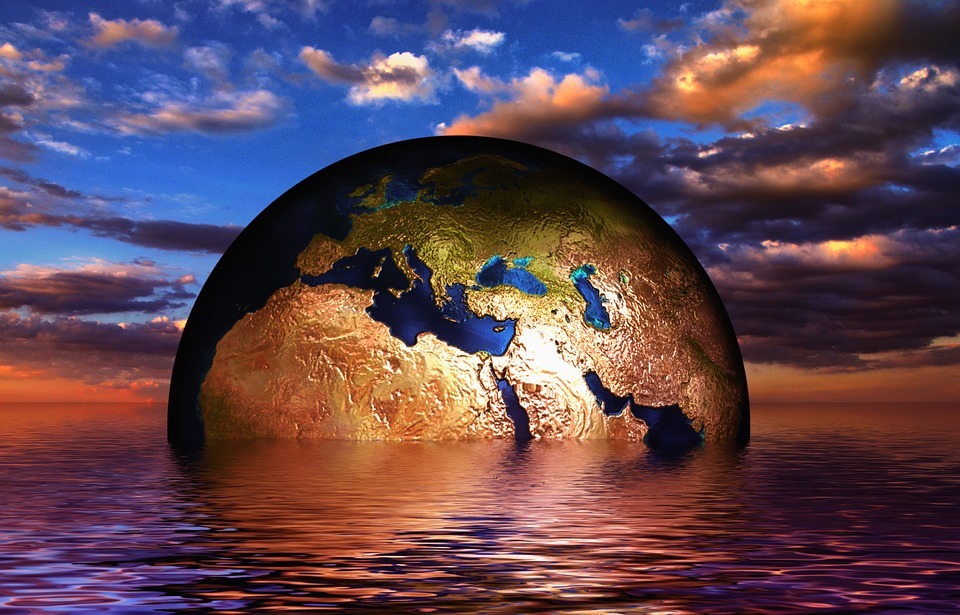 earth, globe, water