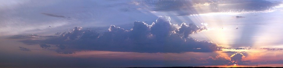 cloud front, thunderstorm, abendstimmung