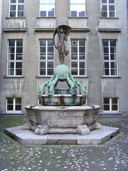 fountain, city hall, bochum