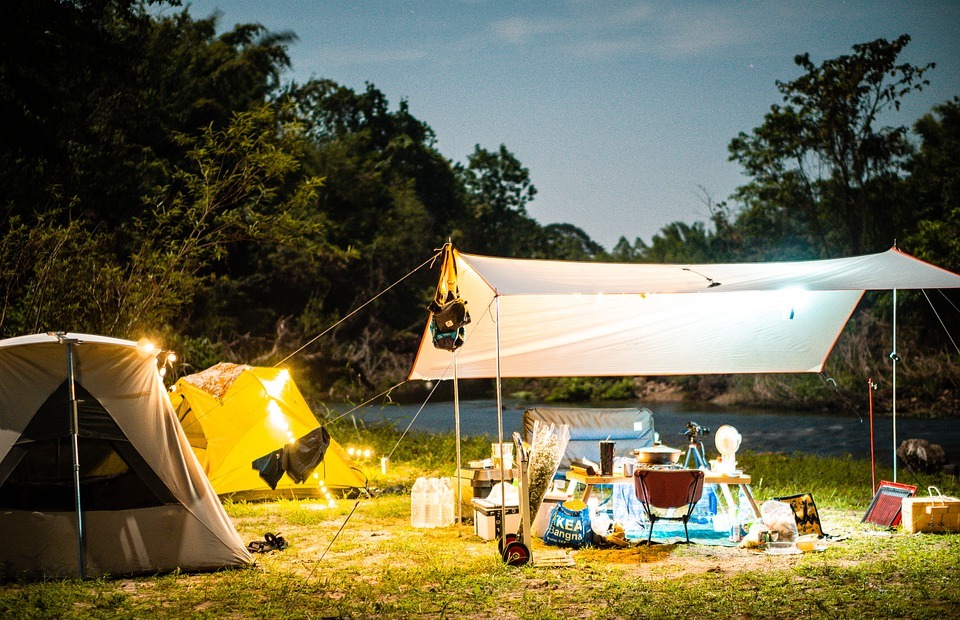 camping, tent, night camping