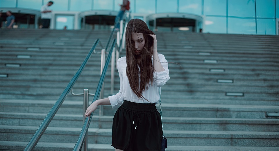 photoshoot, under the moscow city, black skirt