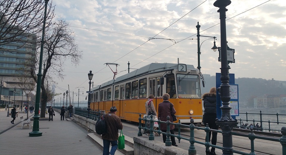 budapest, tram streetcar, city