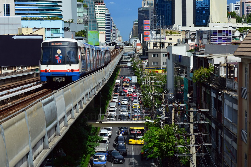 transportation, downtown, bangkok