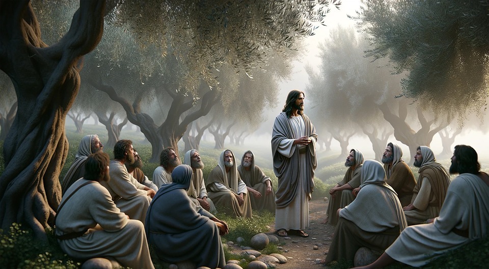 jesus, olive grove, olive trees