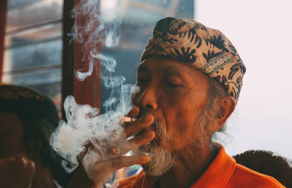 man, smoking, cigarette