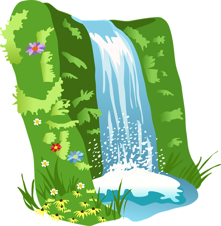 waterfall, water, nature