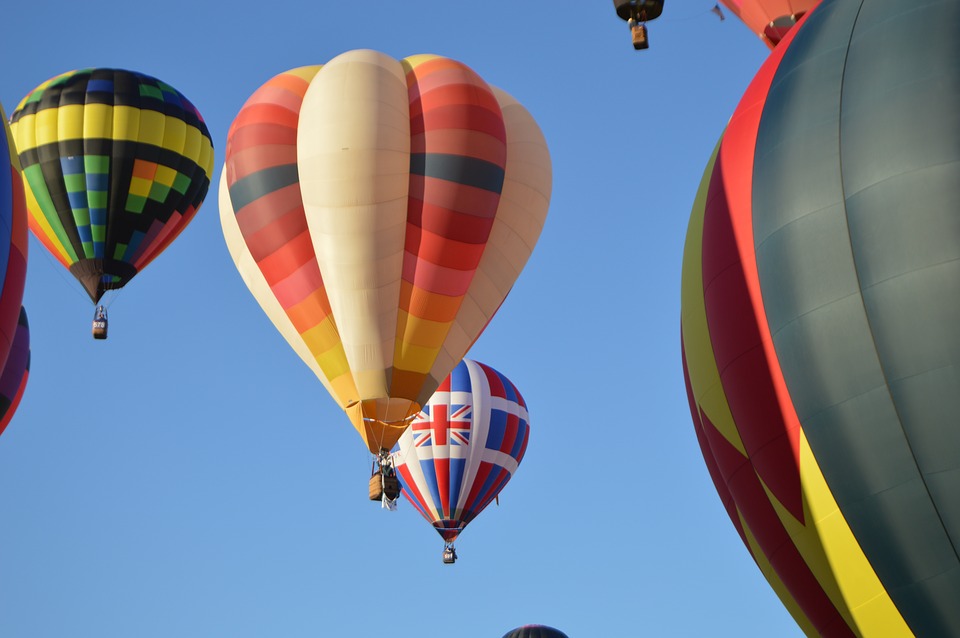 hot air balloon, ballooning, colorful