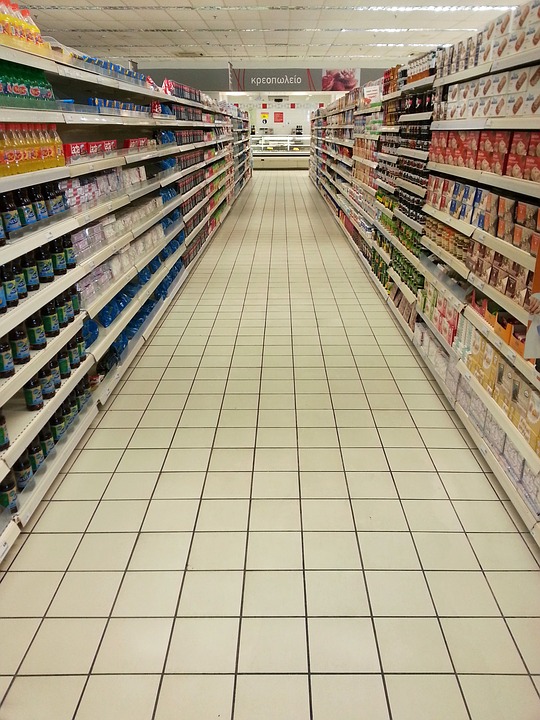 supermarket, empty, shelves