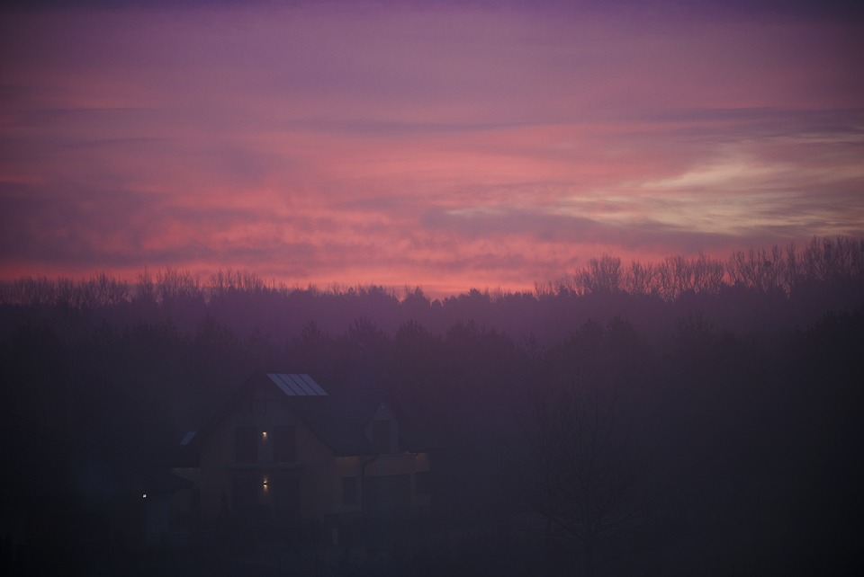 purple, pink, sunset
