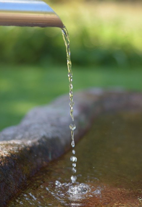 fountain, water, drip