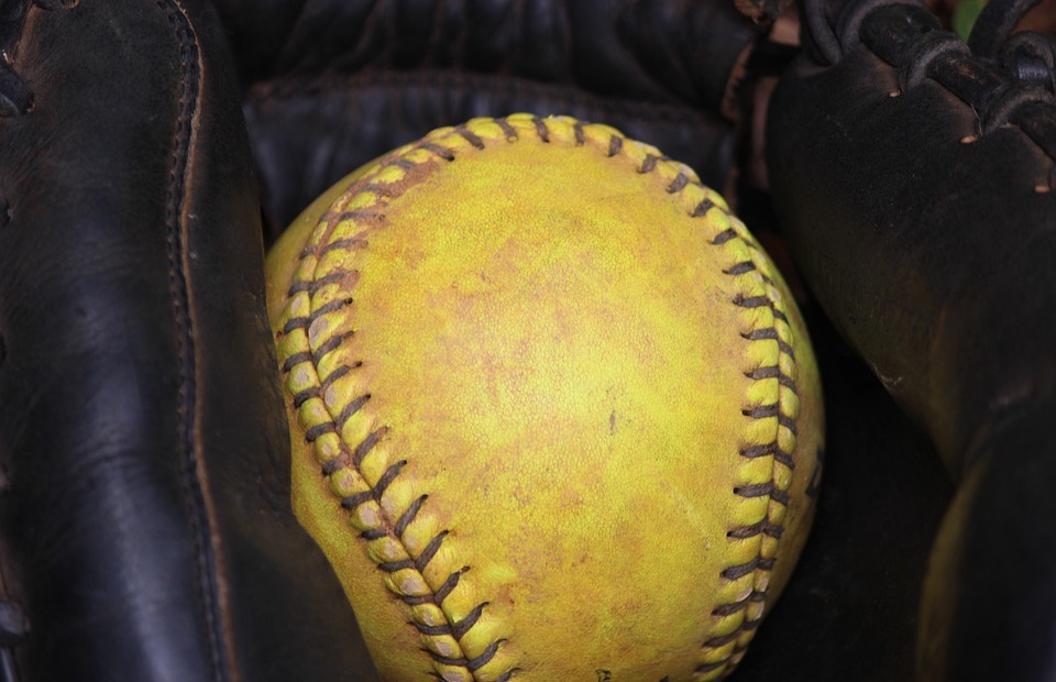 softball, glove, ball