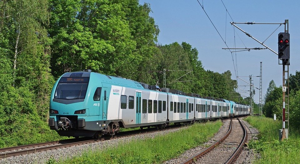 euro rail, electrical multiple unit, turquoise