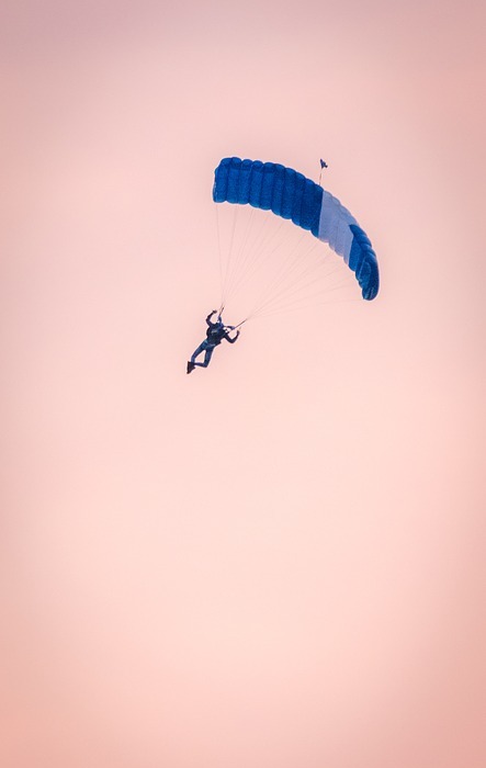 parachutist, parachute, skydiving