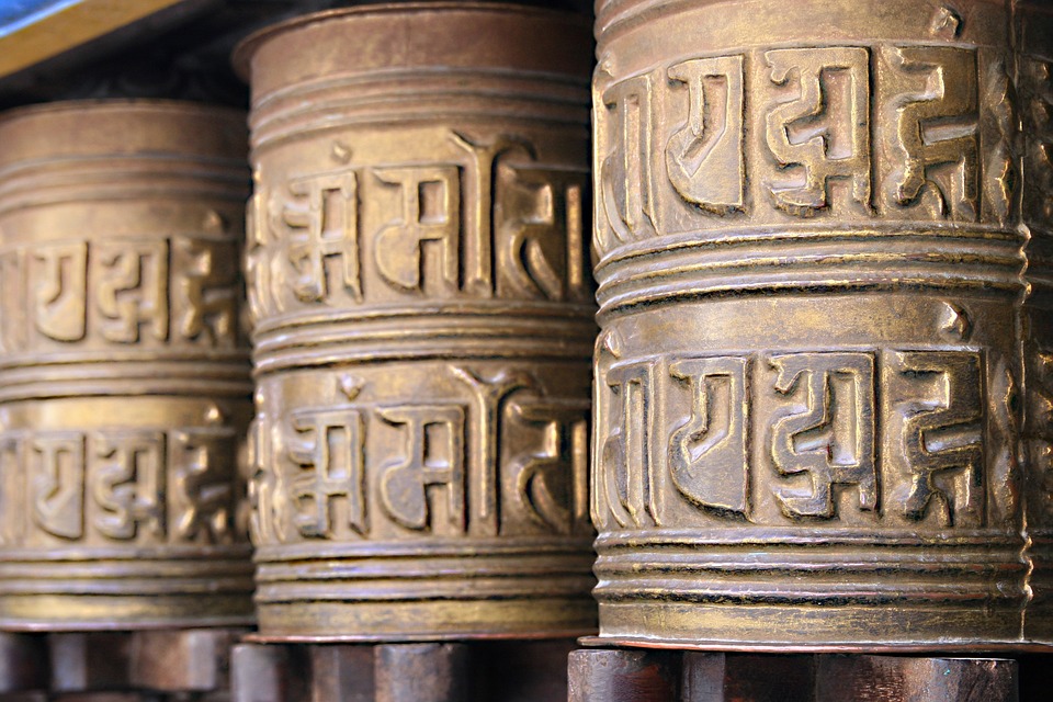 prayer wheel, buddhism, nepal