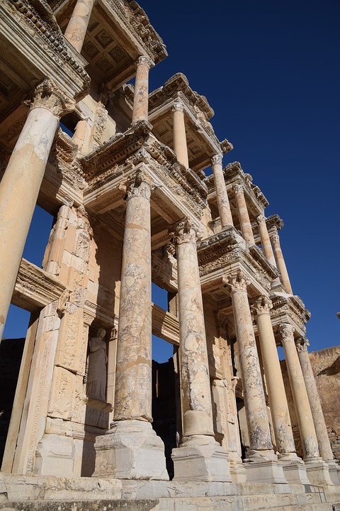 ancient, library of celsus, ephesus