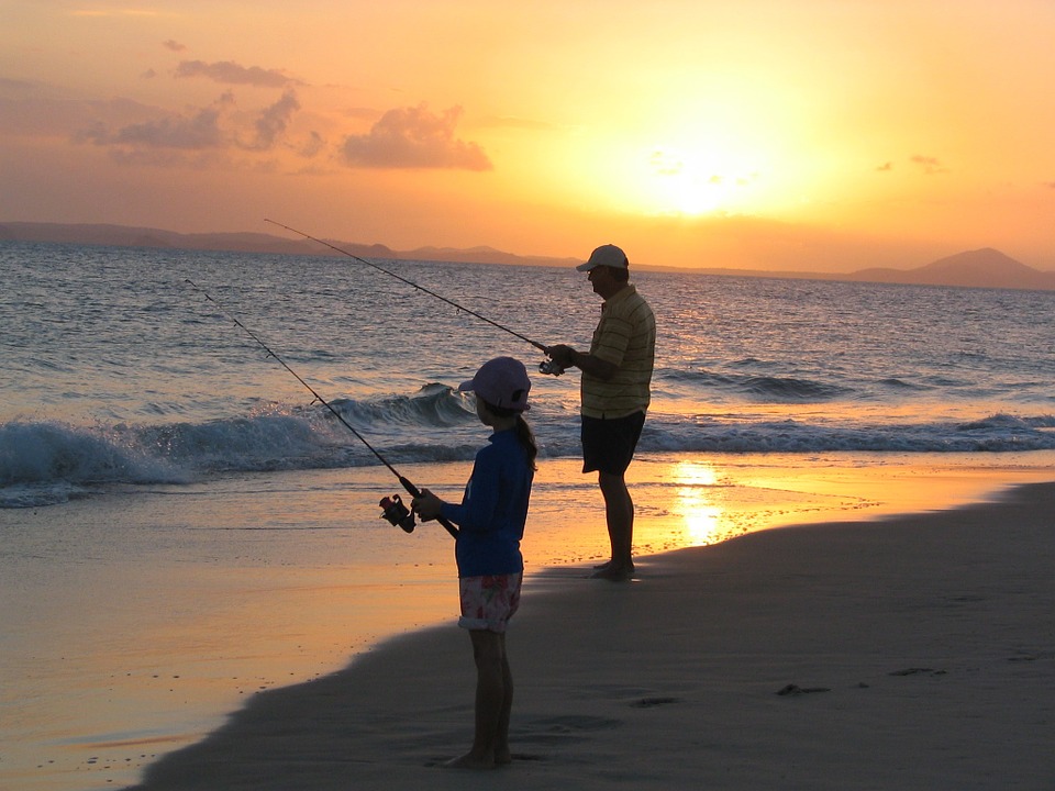 fishing, father, daughter