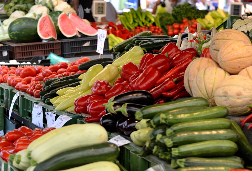 the market place, vegetables, sale