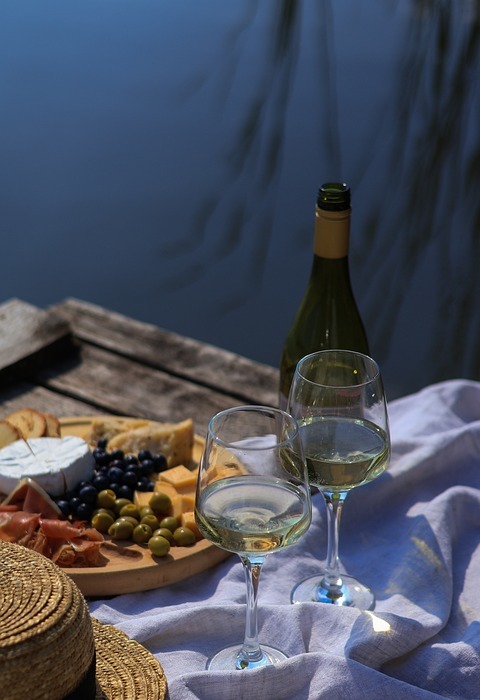 picnic, wine, champagne